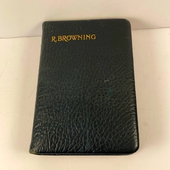 POEMS of Robert browning leather bond 1925 black textured gilt page edges - Picture 1 of 12